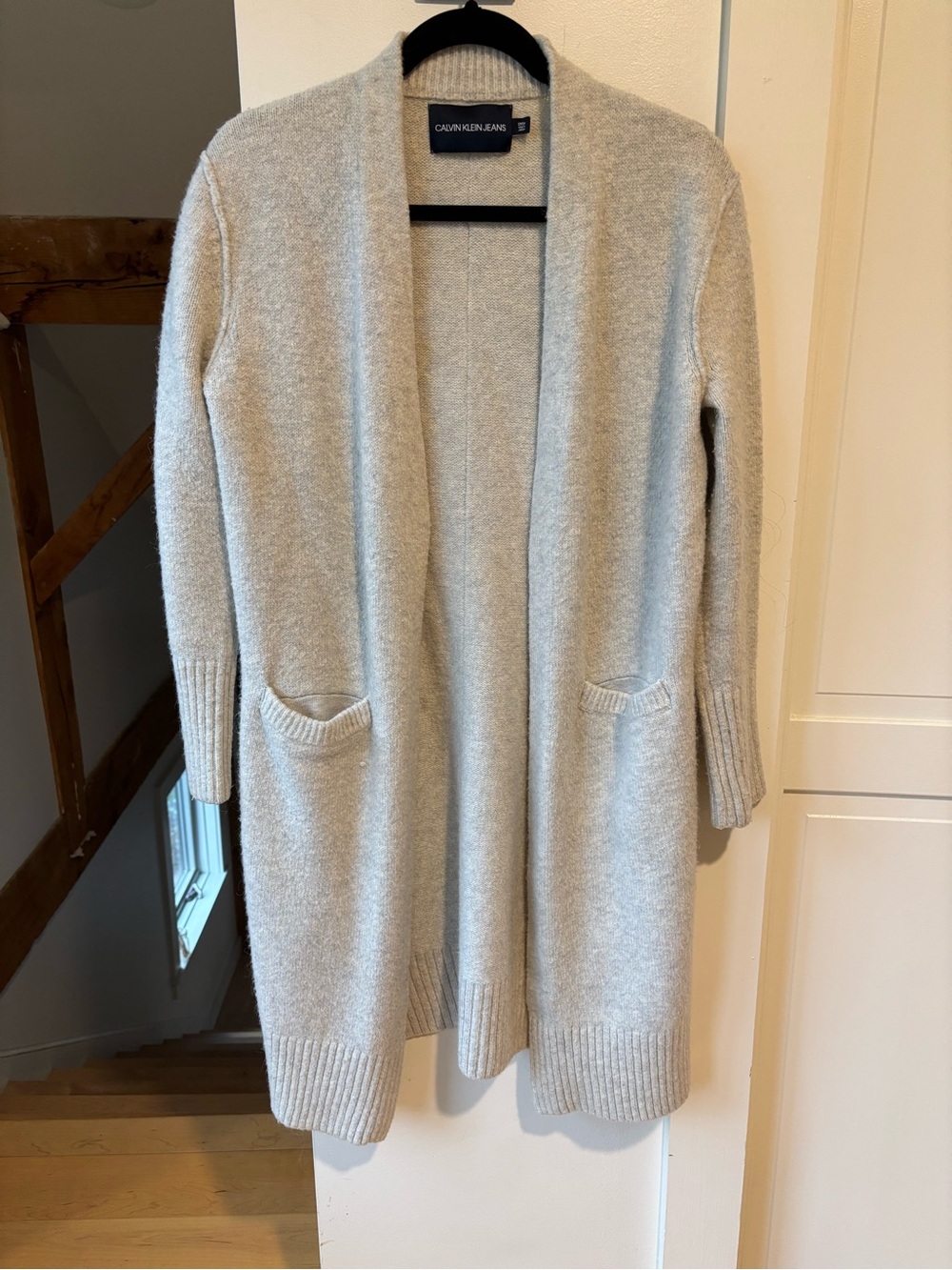 Women’s Calvin Klein Jeans Heather Gray Open-Front Cardigan Duster, size Small